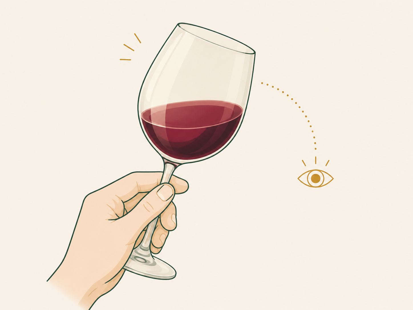 Step 1 look at the wine